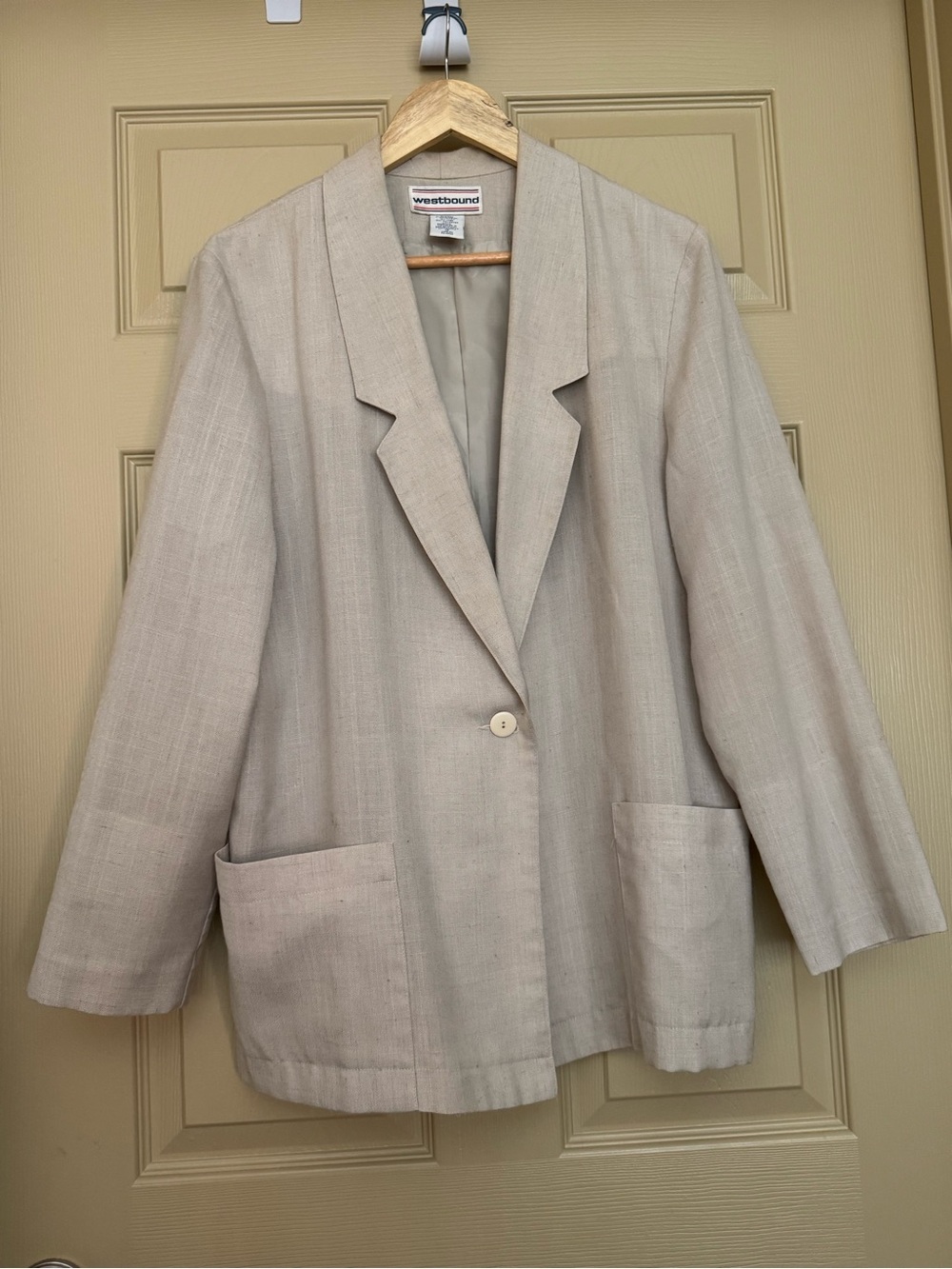 Westbound Women's Linen Single-Button Blazer
